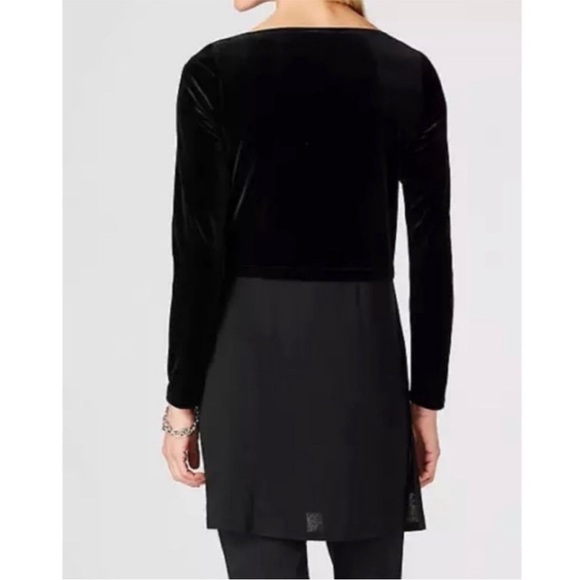 J.JILL BLACK VELVET MIXED MEDIA LONG SLEEVE TUNIC TOP SIZE XL NWT - Picture 11 of 11